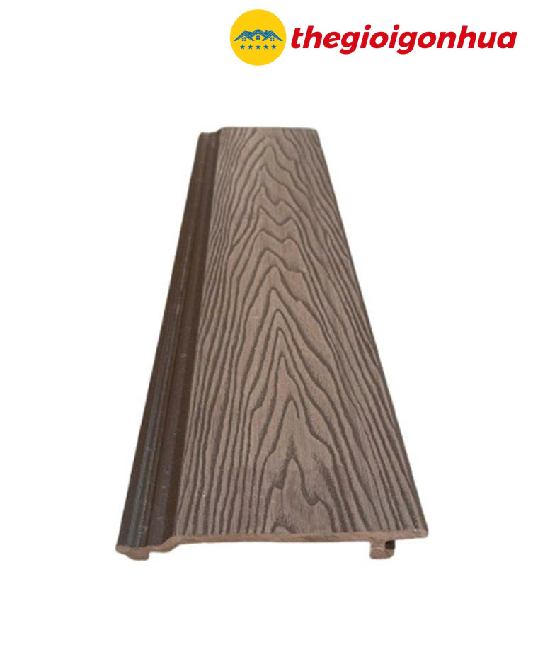 Tấm ốp gỗ nhựa ngoài trời 1 sóng vân 3D màu Coffee